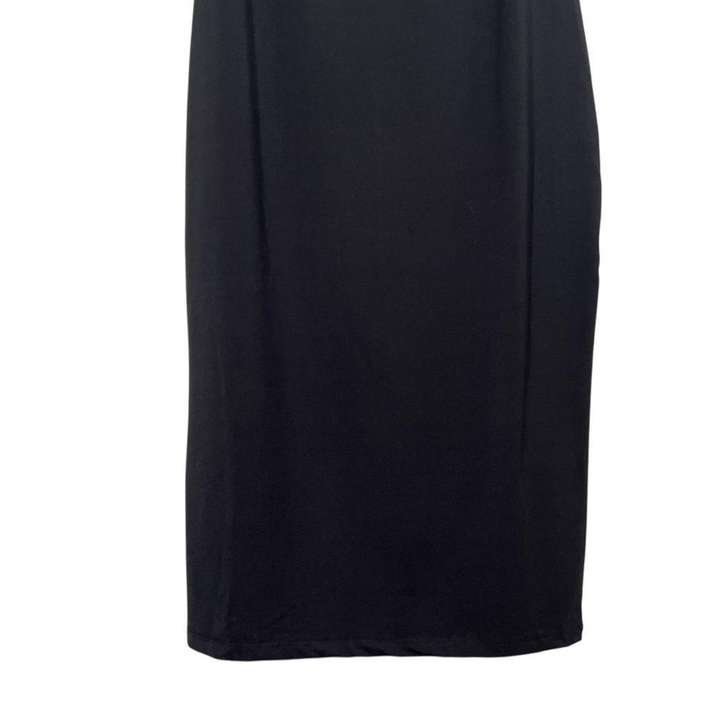 Hatch Black The Body Cap Sleeve Bodycon Bamboo Viscose Blend Midi Dress - Picture 4 of 12